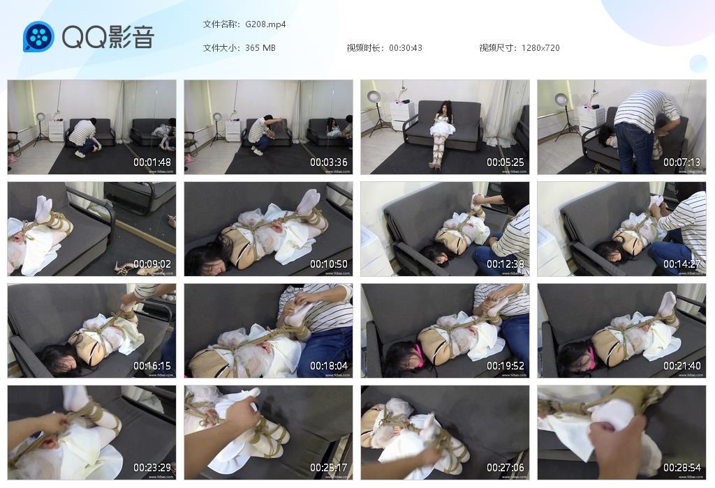 G.jpg 美女白丝驷马捆绑挠脚 - G208  第1张